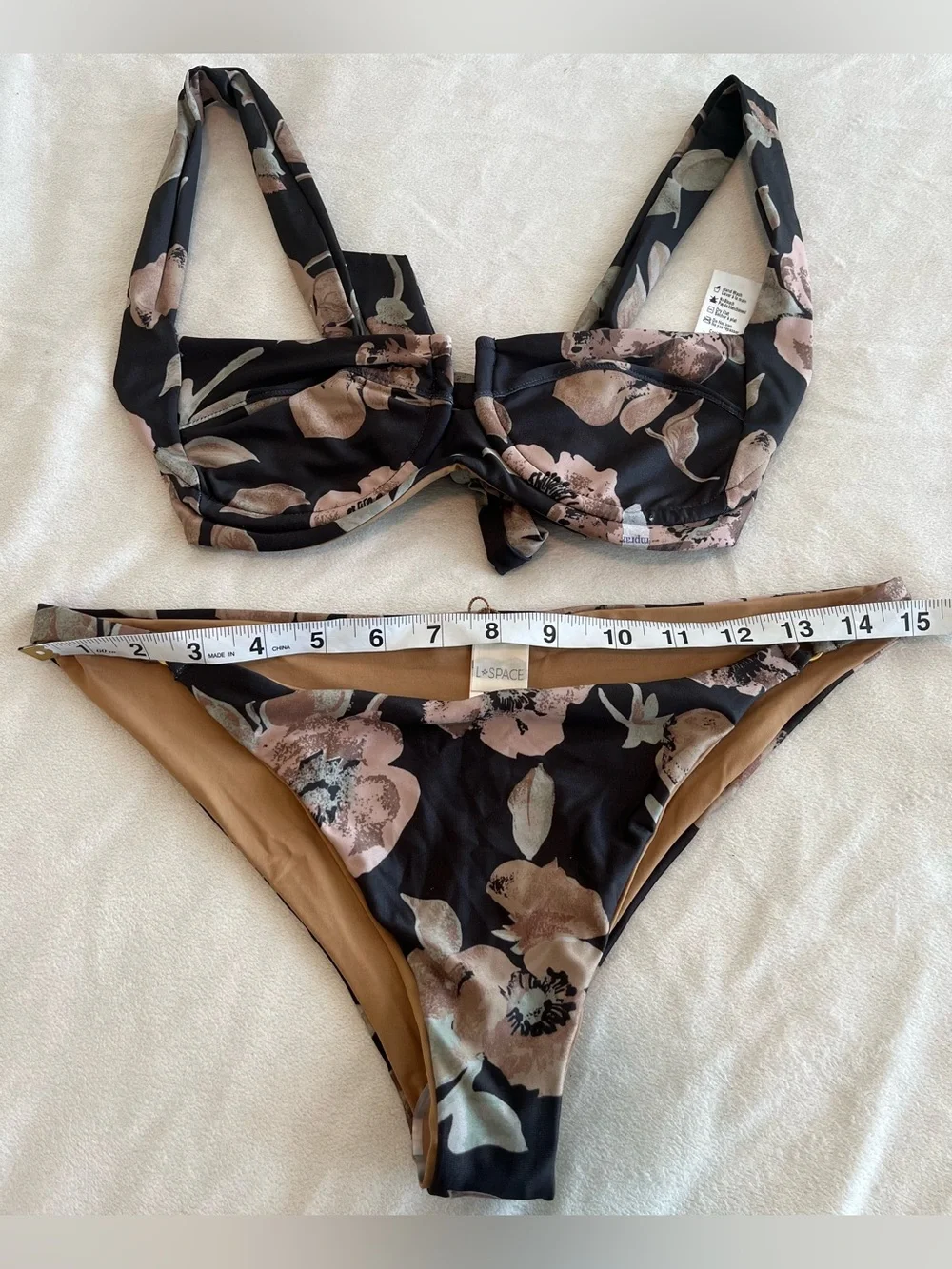 L*Space Bikini Set Camellia Top & Roxette Bitsy Bottom Medium/Large Resortwear